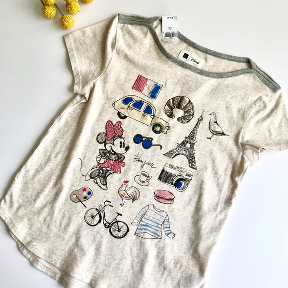 Disney 24 Months 3T Paris Minnie Mouse Tee T-shirt Top Baby Girl Clothing